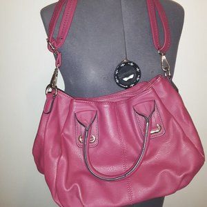 charming charlie dark hot pink 3 way purse crossbody shoulder bag handbag